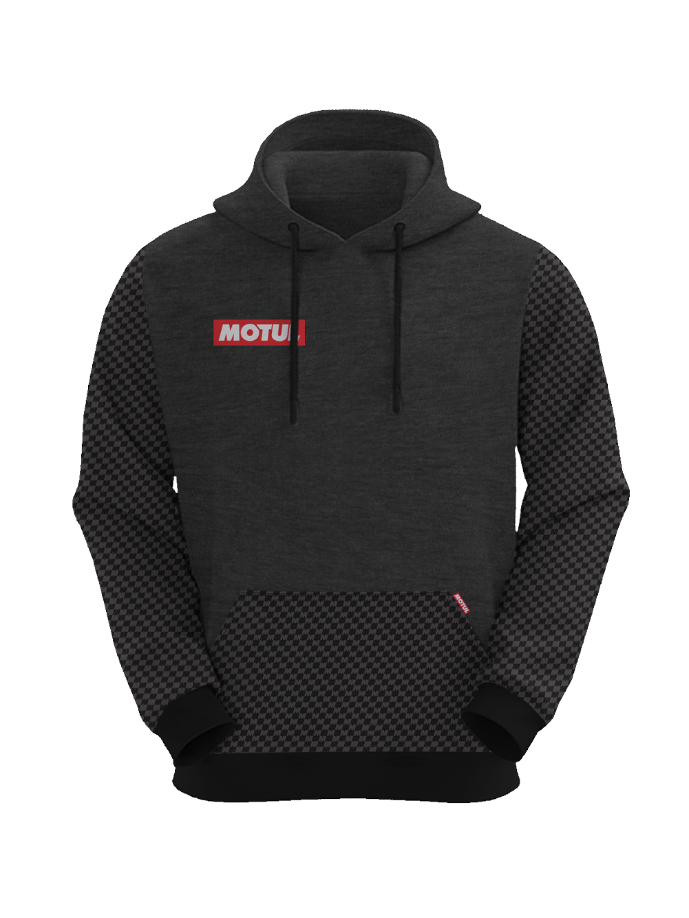 MOT23U-008 BLK-CHARCOAL HOODIE FV